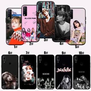 Bo11 เคสโทรศัพท์มือถือ ซิลิโคนนุ่ม ลายดอกกุหลาบ jennie Lisa สีชมพู สําหรับ Vivo Y11 Y11S Y12S Y12 Y15 2020 Y17 Y19 Y20 Y20i Y20S