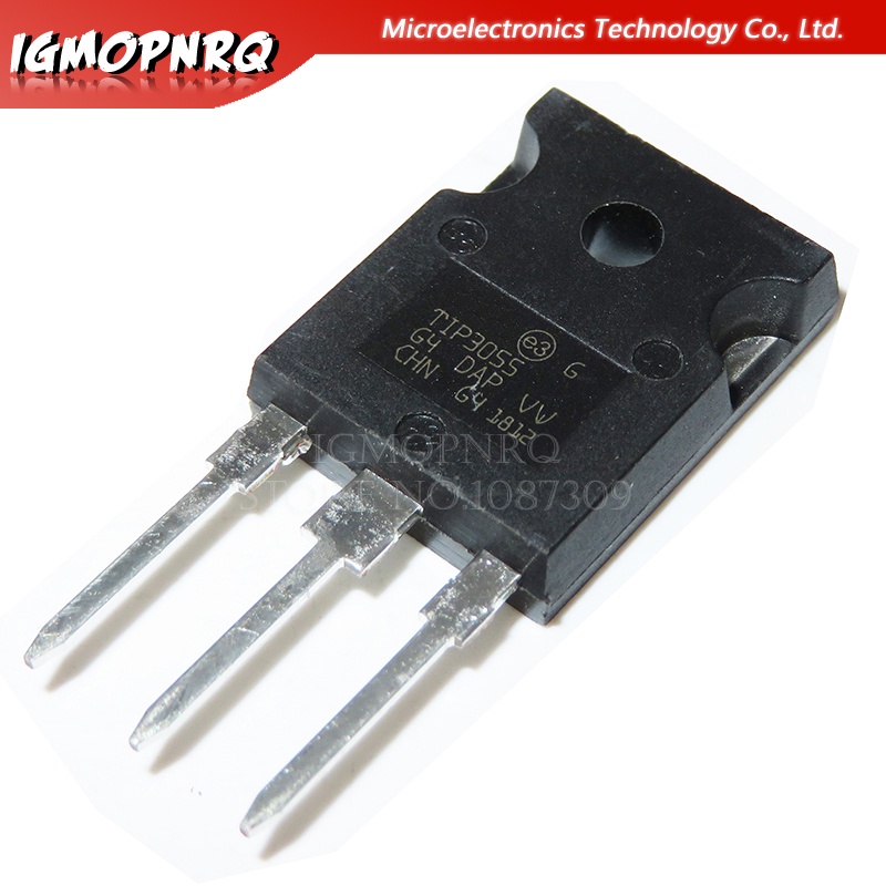 ทรานซิสเตอร์ TIP3055 TO-247 Bipolar - BJT Comp NPN - PNP Epitaxial-Base 10 ชิ้น