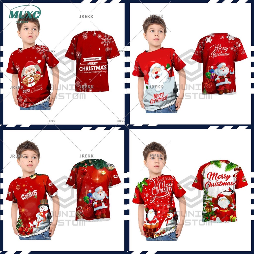 Merry Christmas เสื้อยืดลําลอง แขนสั้น คอกลม พิมพ์ลายคริสต์มาส ใส่สบาย ระบายอากาศ สําหรับผู้ชาย และผู้หญิง