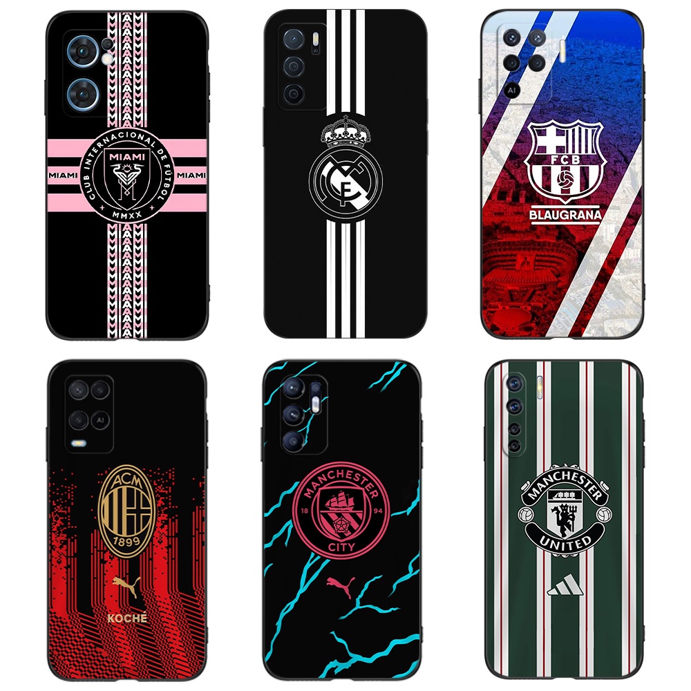 สําหรับ OPPO A3 A3S A5 AX5S A5S A7 2018 N AX7 A12 A12E ฝาครอบโทรศัพท์ซิลิคอนนุ่มสีดํา Tpu ฟุตบอล Clu
