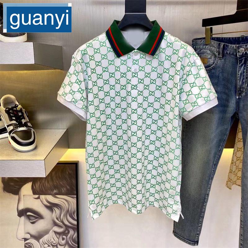 Guanyia เสื้อยืดโปโลลําลอง แขนสั้น คอปก ระบายอากาศ พิมพ์ลายดอกไม้ คุณภาพสูง สไตล์คลาสสิก เข้ากับทุกการ แต่งกาย แฟชั่นสําหรับผู้ชาย