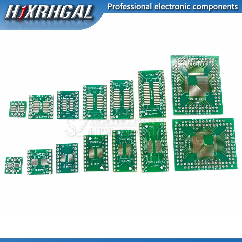 ชุดบอร์ดอะแดปเตอร์แปลง PCB SOP24 SOP8 SOP14 SOP16 SOP20 SOP28 SMD Turn To DIP SOP 8 14 16 20 24 28 Ibuw 30 ชิ้น