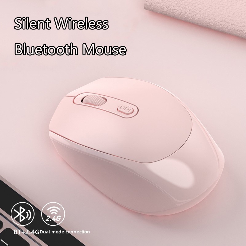 เมาส์ไร้สายเงียบบลูทูธ 5.1 Dual Mode 2.4G Connetction เมาส์แบบชาร์จไฟได้ DPI Switch Universal สําหรั