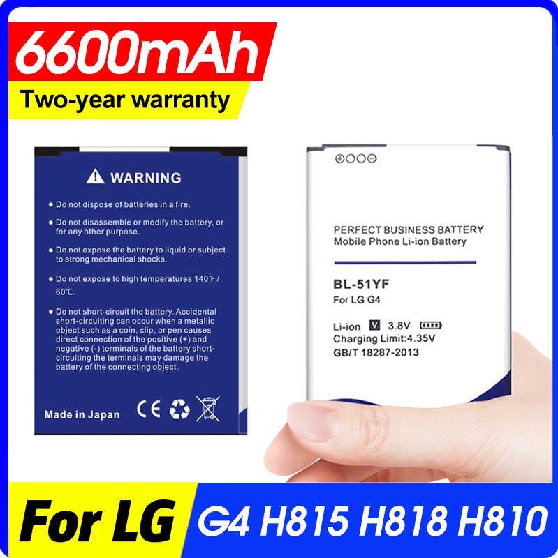 6600Mah Bl-51Yf Bl51yf Lg G4 H815 H818 H819 Vs999 F500s F500k F500l H811 V32 แบตเตอรี่