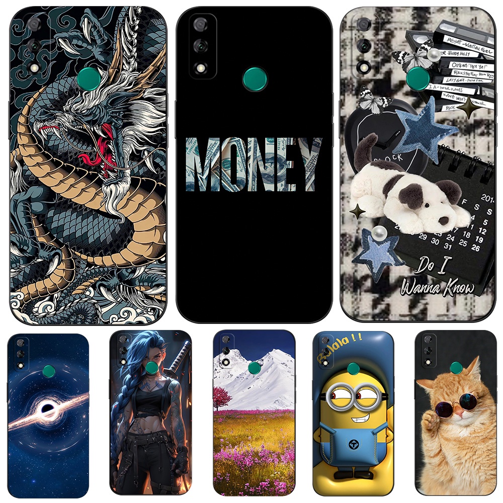 สําหรับ Huawei Y8S กรณีซิลิคอนโทรศัพท์ปกหลังสําหรับ Huawei Y8s Y 8s JKM-LX1 LX2 LX3 Huaweiy8s สีดํา 