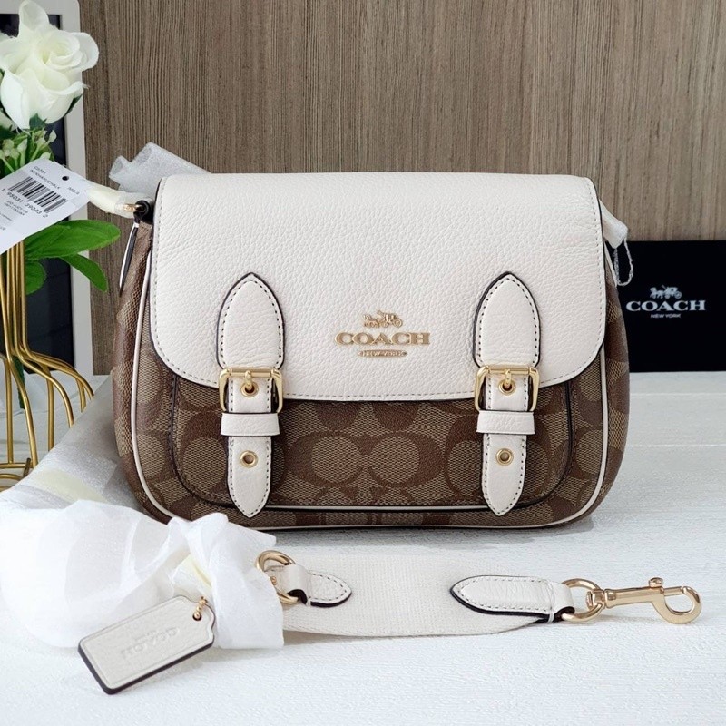 (สด-ผ่อน) กระเป๋า 9 นิ้ว C6781 LUCY CROSSBODY IN SIGNATURE CANVAS