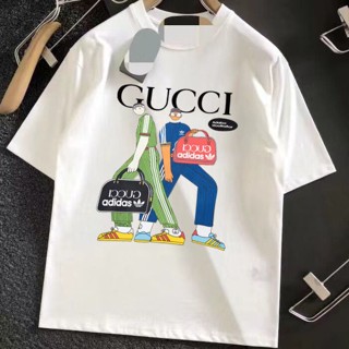 ใหม่ Gucc เสื้อยืดแขนสั้น แฟชั่นสําหรับผู้ชาย และผู้หญิง