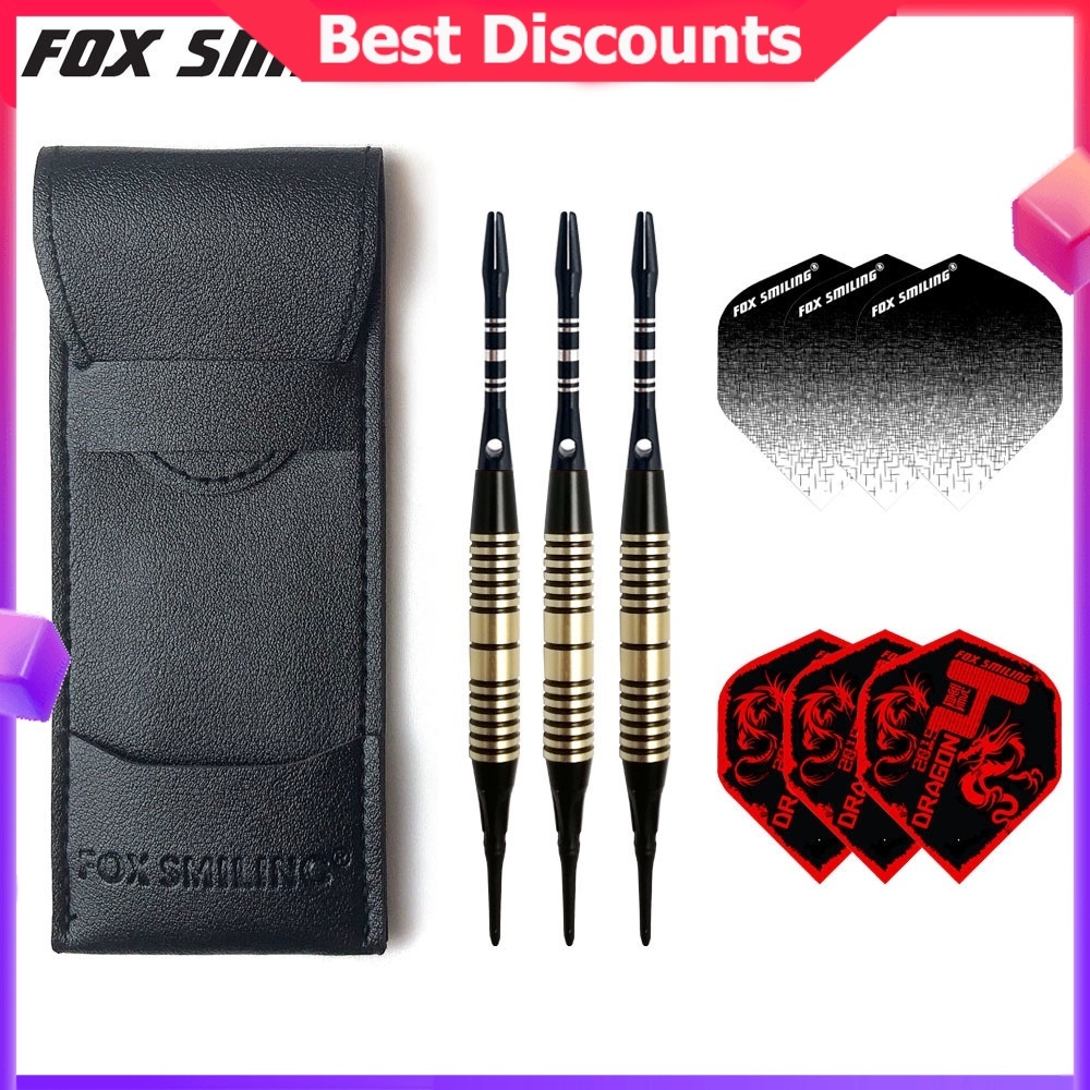 FOX SMILING 3PCS 18g Dart Pin Soft Tip ทองเหลือง Barrel ความปลอดภัยอิเล็กทรอนิกส์พลาสติกเคล็ดลับลูกดอกพิเศษ 3 ชิ้นเที่ยวบิน