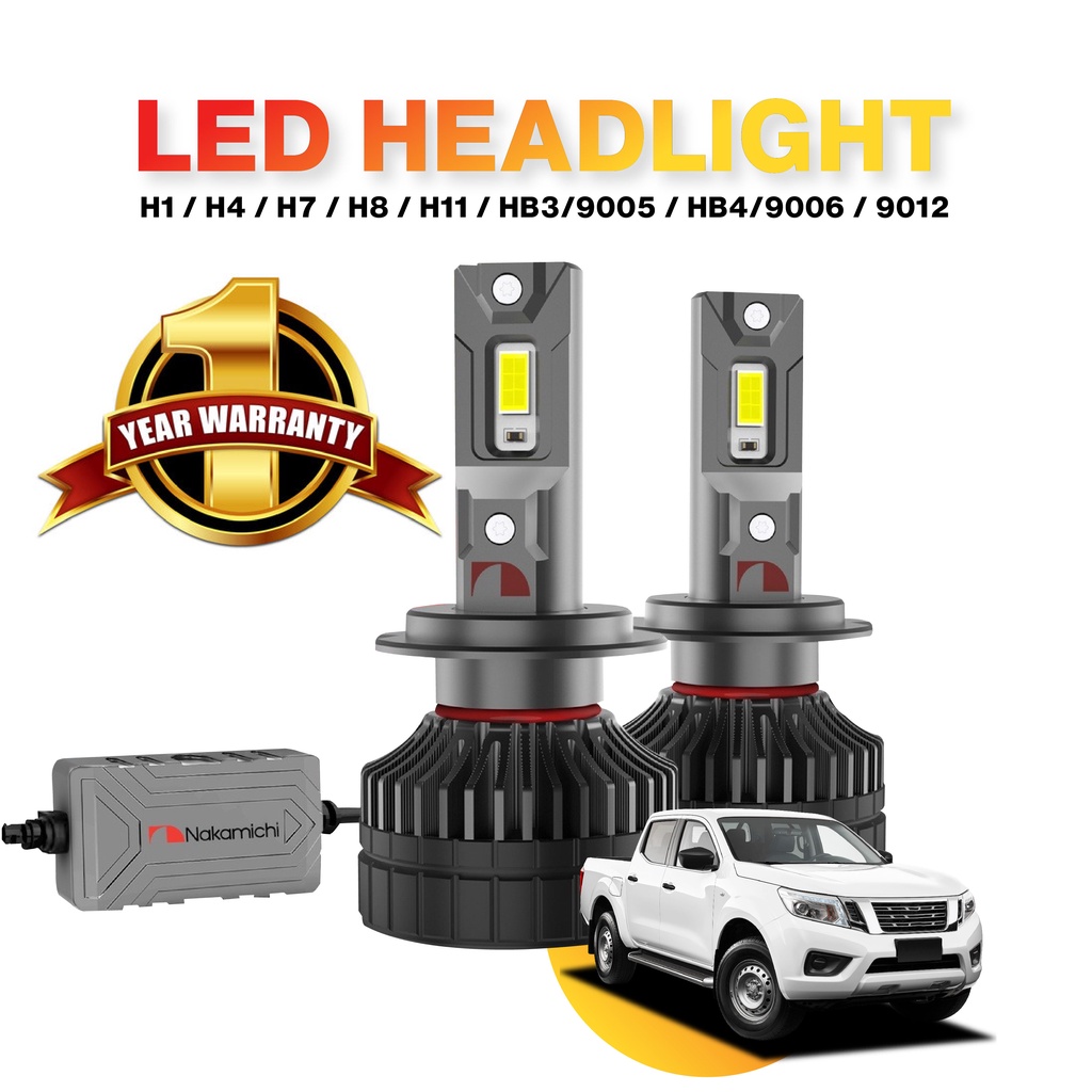 NISSANNNavara 2PCS Nakamichi LED ไฟหน้า Foglight H4 H8/H11 4300K/6000K Hi/Lo Beam เปลี่ยน