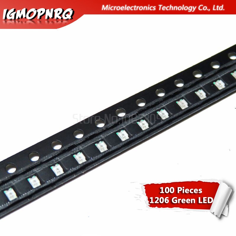 ไดโอดไฟ LED 0805 SMD สีเขียว 100 ชิ้น