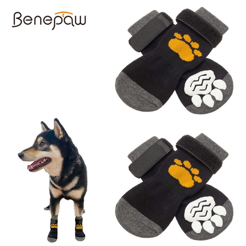 Benepaw ถุงเท้ากันลื่น ปรับระดับได้ สําหรับสัตว์เลี้ยง สุนัข