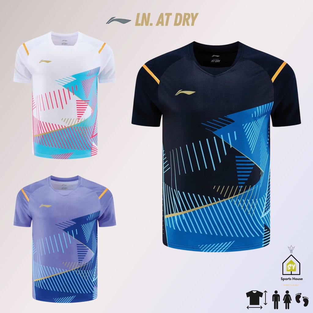 Li Ning 2023 เสื้อฝึกซ้อมแบดมินตันUnisex Sport Teeเสื้อซับชุดกีฬาLoh Kean Yew Baju Sukan Jersi Ginti