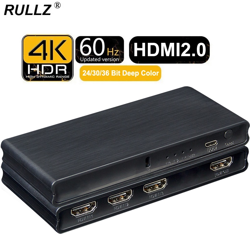 Hdmi 2.0 สวิทช ์ 3x1 HDMI Switch Splitter 3 IN 1 OUT UHD 4K 60Hz 3D HDR สําหรับ PS3 PS4 PS5 Xbox แล ็ ปท ็ อป PC ทีวี HD Monitor โปรเจคเตอร ์