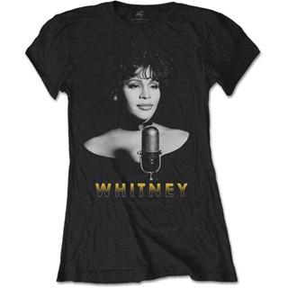 เสื้อยืด พิมพ์ลาย Whitney Houston BW สําหรับผู้หญิง