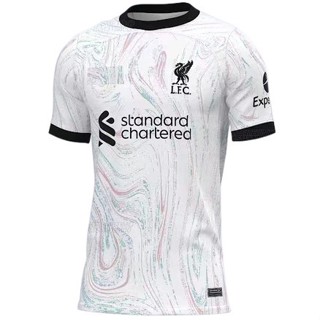 ใหม่ เสื้อยืดลําลอง แขนสั้น พิมพ์ลาย Liverpool jersey Away สีขาว เหมาะกับการวิ่ง เล่นกีฬา กลางแจ้ง ไซซ์ XS-3XL 2023