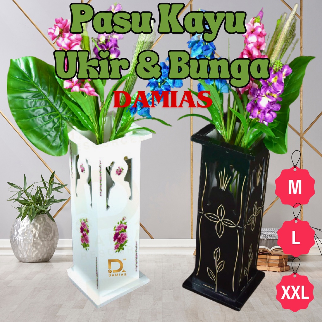Pasu Bunga Kayu Vantage Rose Ukiran Perabut Dan Hiasan แจกันไม้ Vantage Rose งานแต่งงานตกแต่งกลิ่น D