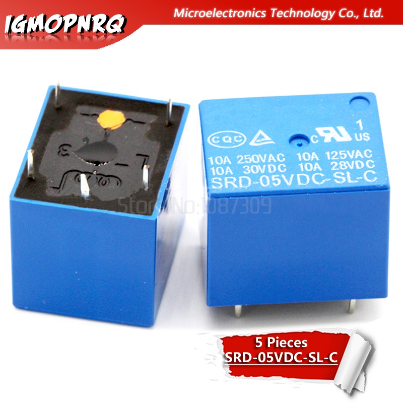 5PCS รีเลย์ SRD-05VDC-SL-C SRD-05VDC-SL SRD-05VDC SRD-05V รีเลย์ 5PINS 5V DC คุณภาพสูง
