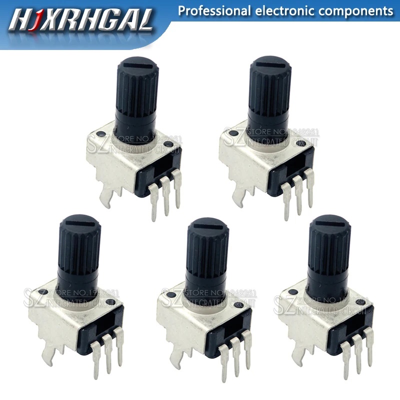 โพเทนชิโอมิเตอร์ เพลาแนวตั้ง 12.5 มม. RV09 1K 2K 5K 10K 20K 100K 0932 9-type 3-pin ปรับได้ 10 ชิ้น