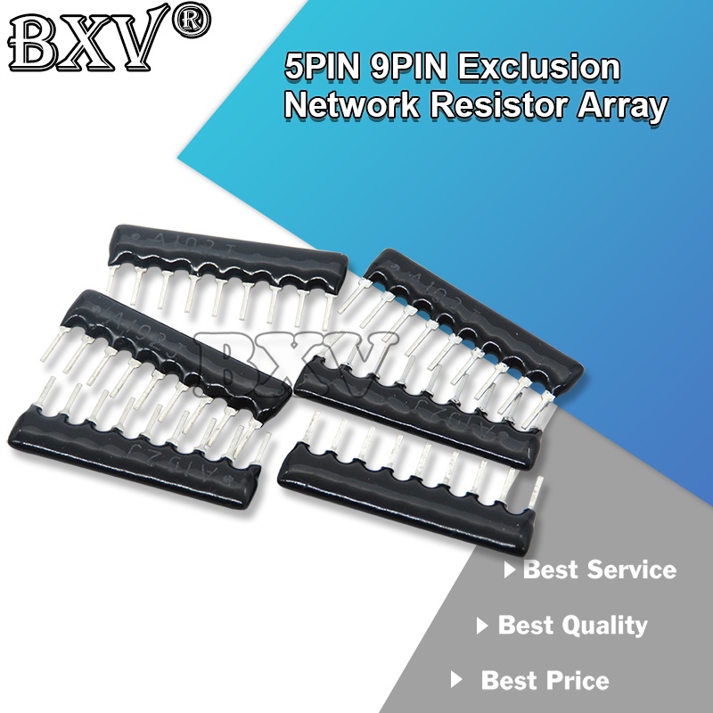 10PCS Exclusion Network Resistor Array DIP 5Pin 9Pin 100 220 330 470 510 680 1K 1.2K 1.5K 2K 2.2K 3.