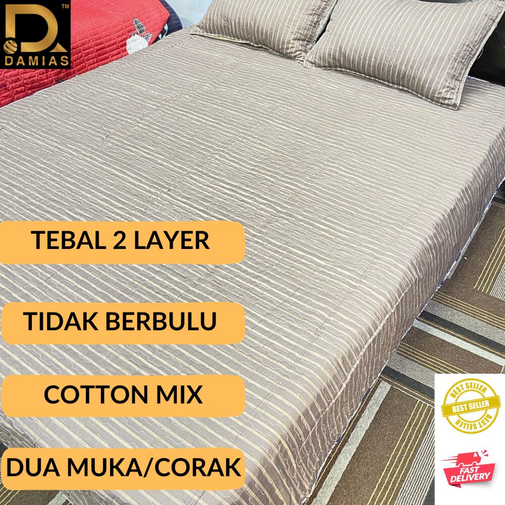 ออกแบบ kartun/bunga Cadar Patchwork Set 3 IN 1 /Super Queen Size reject klang