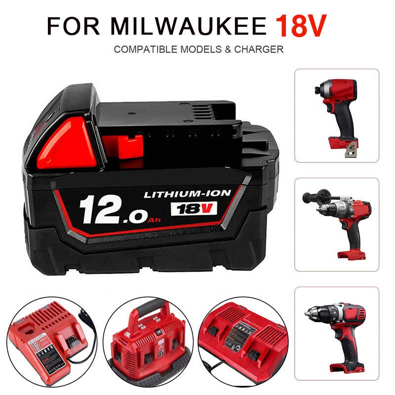 18V สำหรับ Milwaukee M18 แบตเตอรี่ M18b6 XC 9.0 Ah Li-Ion 48-11-1860 48-11-1852 หรือที่ชาร์จ 48-11-1