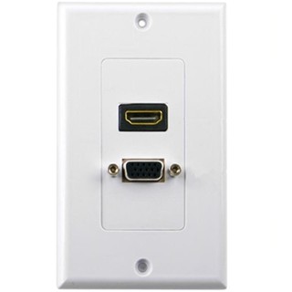 อะแดปเตอร์ปลั๊กซ็อกเก็ต HDMI VGA พอร์ตคู่ ขนาด 115x70 มม. สําหรับคอมพิวเตอร์