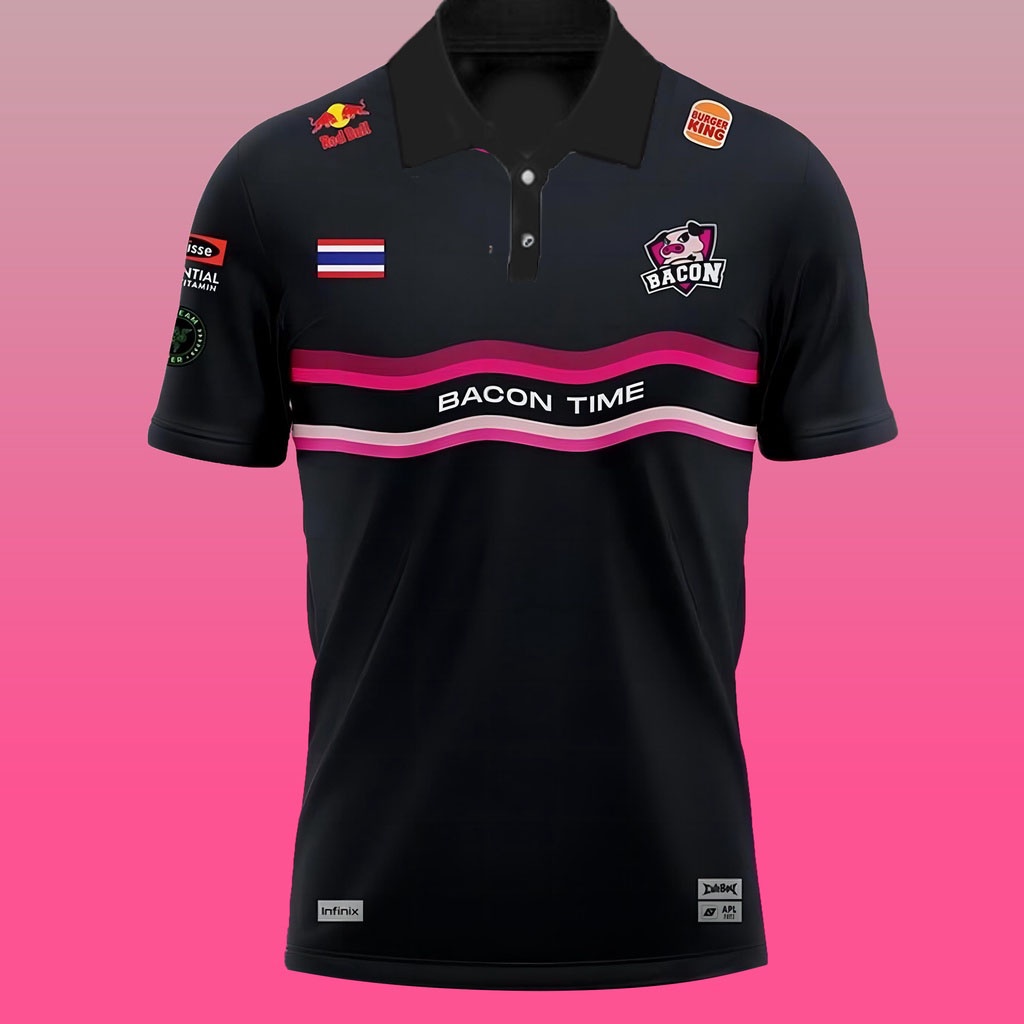 เสื้อกีฬาแขนสั้น ลายทีม Bacon Time RPL 11 แฟชั่นฤดูร้อน 2023