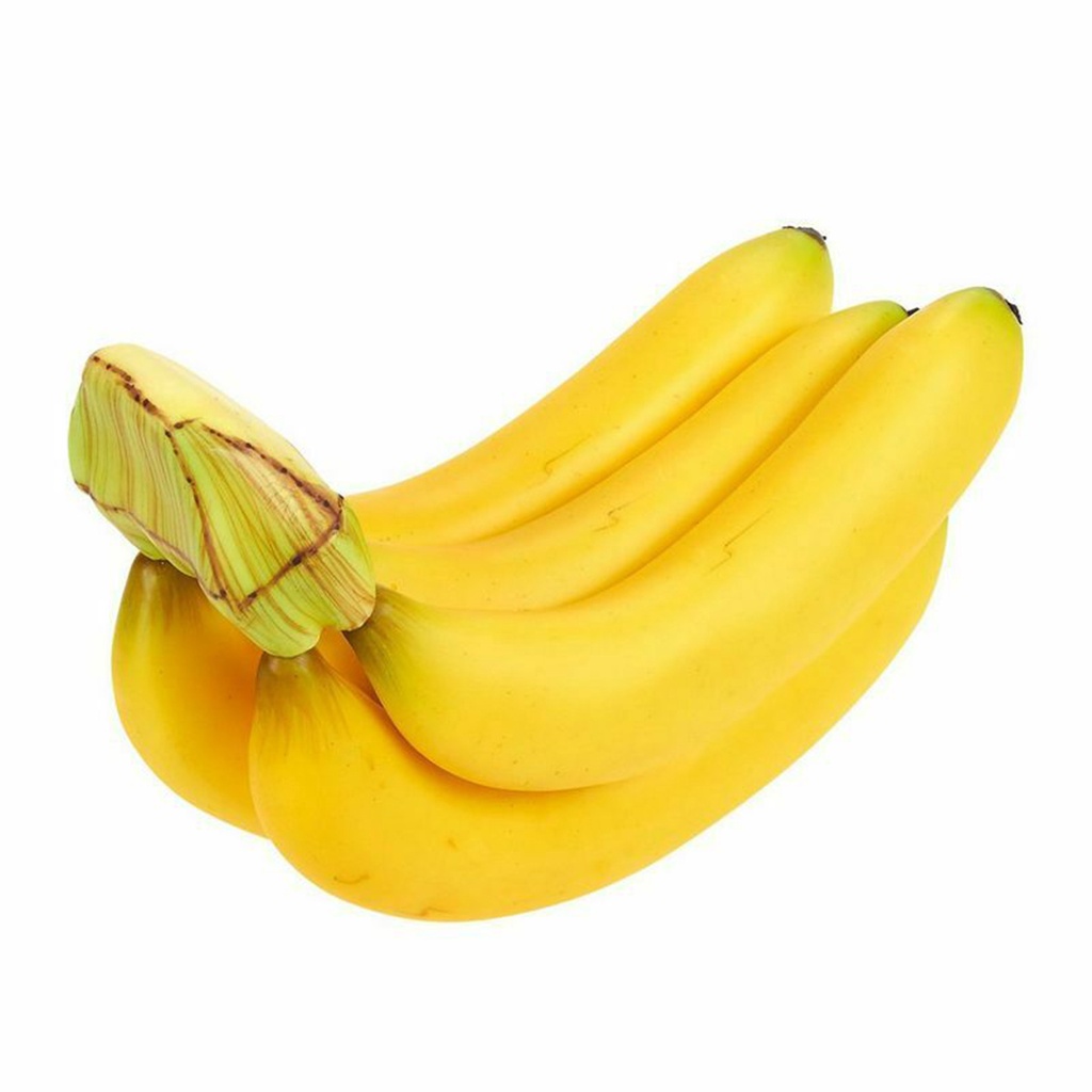  กล้วยผลไม้ปลอม กล้วยพลาสติกประดิษฐ์ ชีวิตจิตรกรรม สีเหลือง