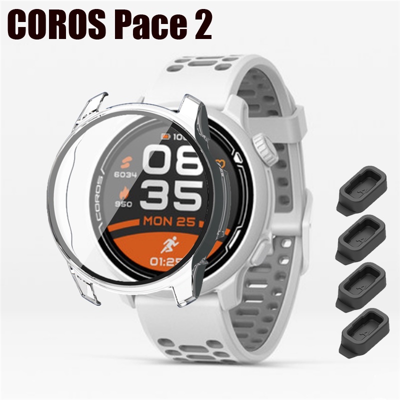 สําหรับ Coros Pace 2 เคส กันชน กระจกนิรภัย ป้องกันหน้าจอ พอร์ตชาร์จ กันฝุ่น ปลั๊ก ฝาครอบ