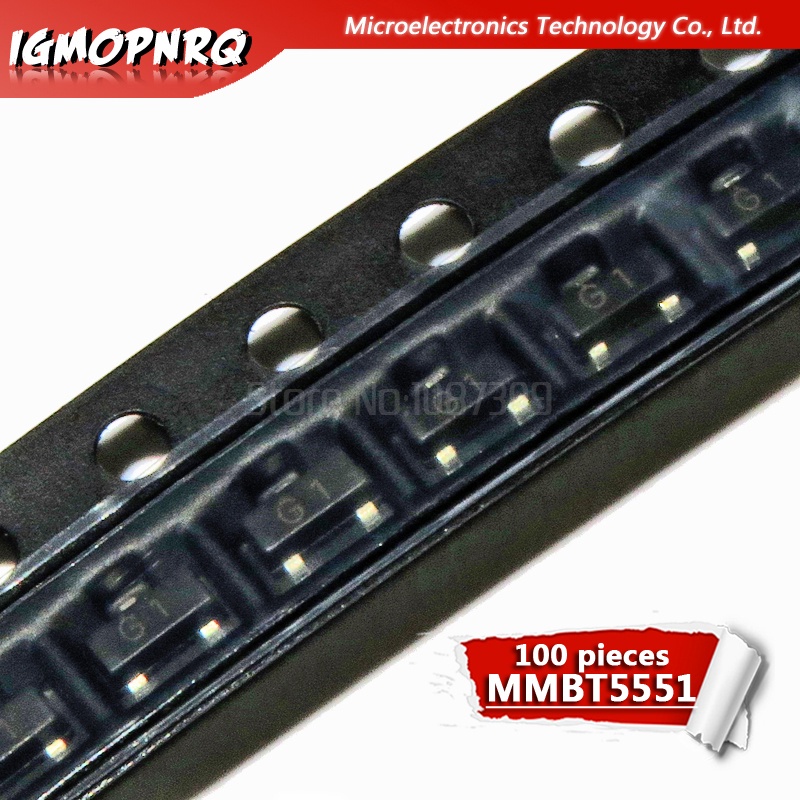 ทรานซิสเตอร์ สองขั้ว 2N5551 MMBT5551 G1 SOT23-3 BJT PNP 100 ชิ้น