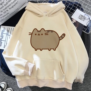 Pusheen เสื้อกันหนาวมีฮู้ด สไตล์เกาหลี ญี่ปุ่น สําหรับผู้หญิง