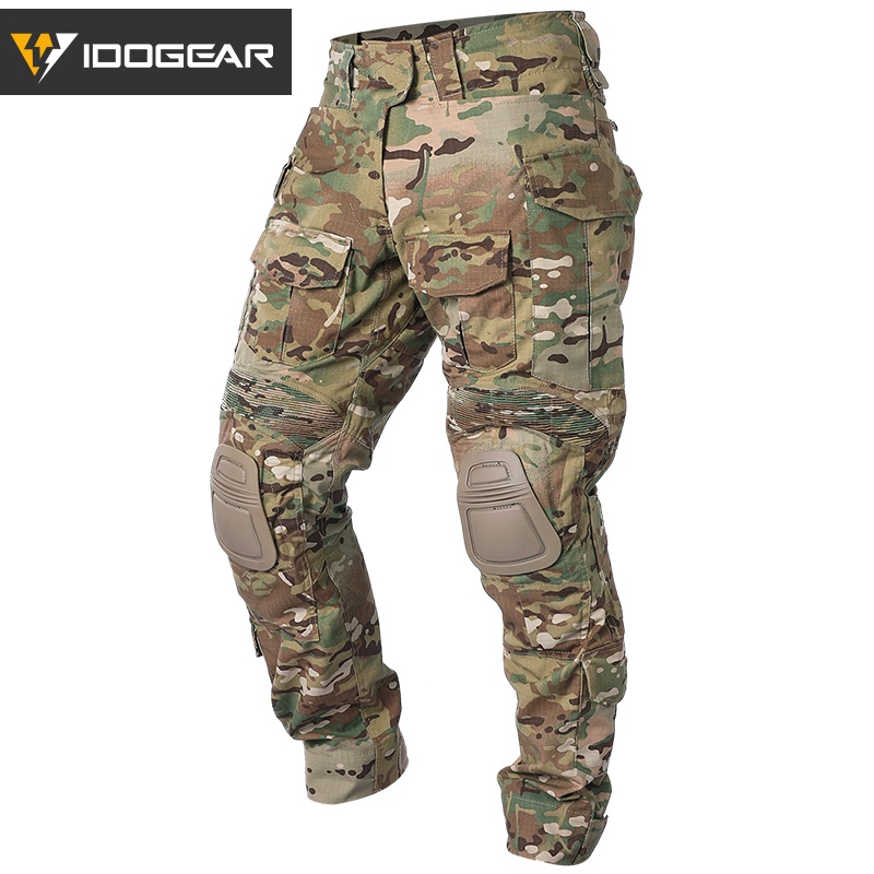 Idogear กางเกงยุทธวิธี G3 พร้อมแผ่นรองเข่า กางเกงขายาว Airsoft gen3 กางเกง 3201