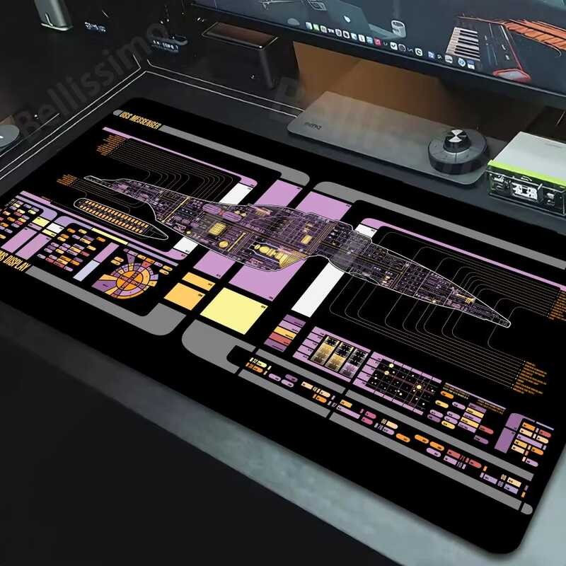 Starship Blueprint Pad โต๊ะ Pad แผ่นรองเมาส์ Gamer คอมพิวเตอร์ตู้ Star Trek เกมอุปกรณ์สํานักงานแป้นพ
