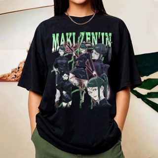 เสื้อยืด พิมพ์ลายอนิเมะ Maki Zenin สไตล์วินเทจ สําหรับผู้ชาย และผู้หญิง