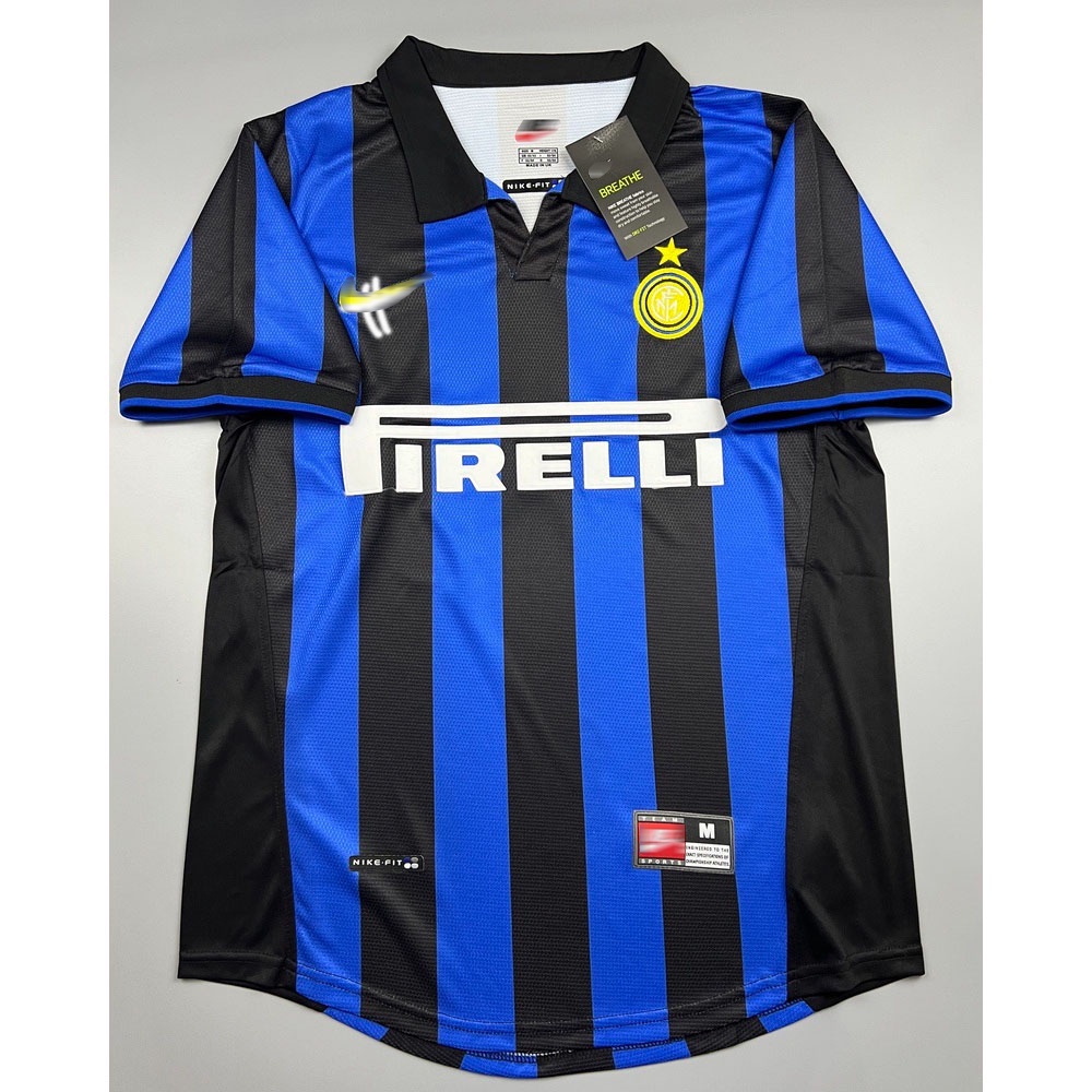 Tieqili เสื้อบอล ย้อนยุค อินเตอร์ มิลาน 1998 เหย้า Retro Inter Milan Home เรโทร คลาสสิค 1998-99