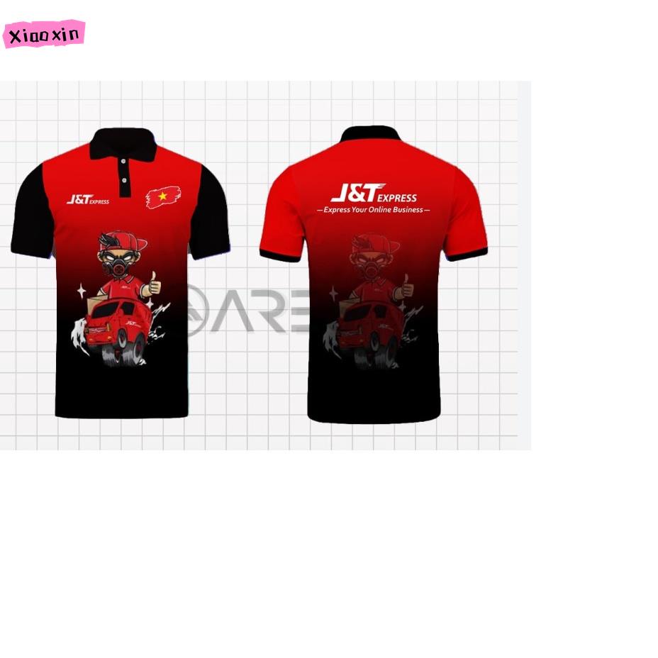 เสื้อยืด J & T Express, เสื้อผ้าไรเดอร์ J & T Express นุ่มและสบายในสต็อก