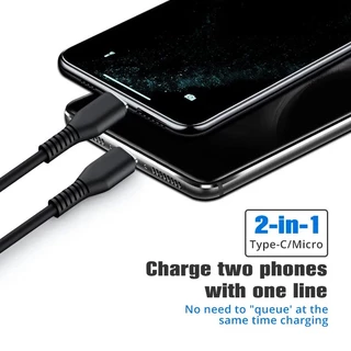 2 In 1 สายชาร์จ USB Type C แยก Y 6A ชาร์จเร็ว สําหรับอุปกรณ์ Type C สายชาร์จ