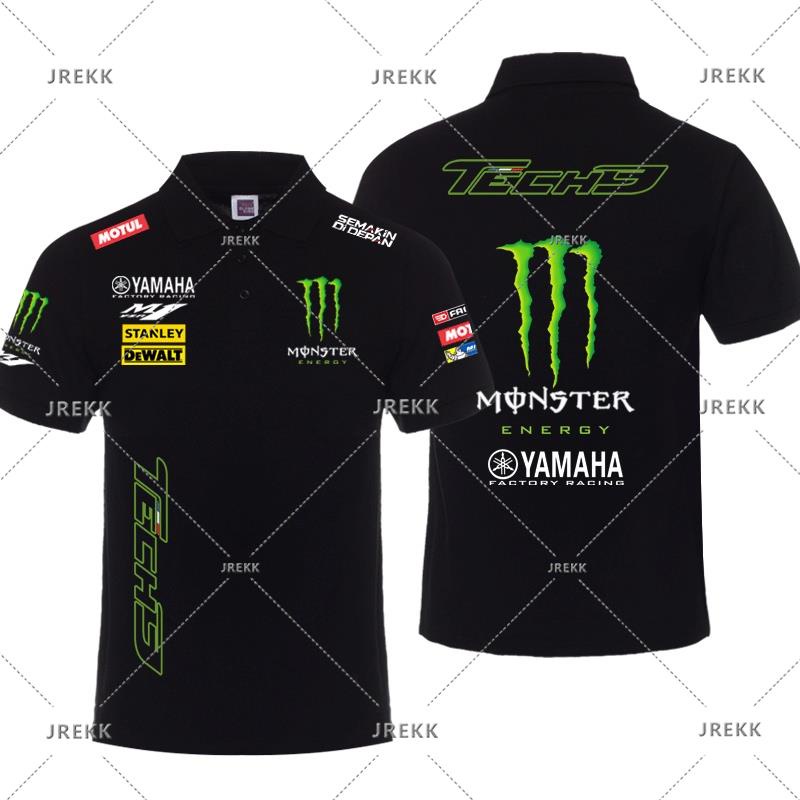 เสื้อโปโลแขนสั้น คอปก พิมพ์ลายทีมแข่งรถจักรยานยนต์ Moto GP สําหรับผู้ชาย