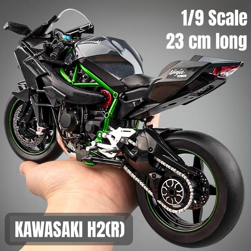 โมเดลรถจักรยานยนต์ 1/9 KAWASAKI H2R Ninja ขนาดใหญ่ ของเล่นสําหรับเด็กผู้ชาย