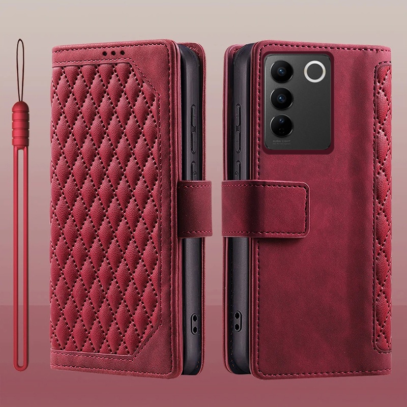 เคสโทรศัพท์มือถือหนัง ฝาพับ พร้อมช่องใส่บัตร สําหรับ Vivo V27 5G V27 Pro 5G V27E 5G ราคา ถูกที่สุด ดีลบีเคเค แกลเลอรีภาพที่ 2