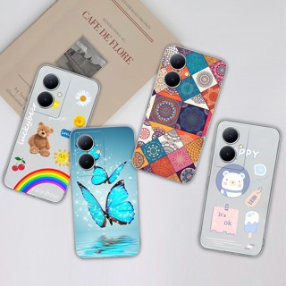 เคสโทรศัพท์มือถือ ซิลิโคนนิ่ม TPU ใส กันกระแทก ลายการ์ตูนหมีสายรุ้งน่ารัก แฟชั่น สําหรับ Vivo Y78 5G Y78 Plus 5G