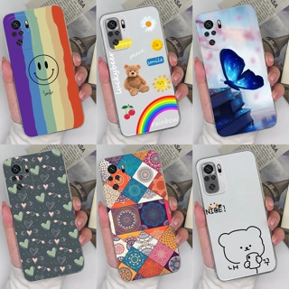 เคสโทรศัพท์มือถือซิลิโคน TPU ใส แบบนิ่ม ลายการ์ตูนผีเสื้อ กันกระแทก สําหรับ Xiaomi Redmi Note 10 4G Note 10 5G