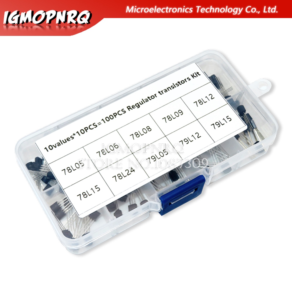 100 ชิ้น/กล่อง TO-92 แรงดันไฟฟ้าทรานซิสเตอร์ assortment ชุด 78L05 78L06 78L08 78L09 78L12 78L15 79L0