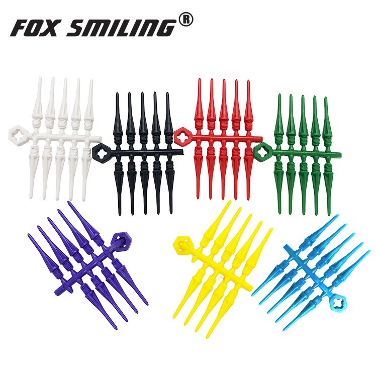 FOX SMILING 10 ชิ้น Soft Dart Tip 2BA สําหรับปลายอ่อนอุปกรณ์ Dartboard อิเล็กทรอนิกส์