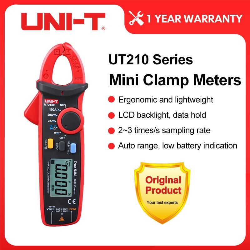 Uni-T Digital Meter Ut210e Ut210d Ut210a Ut210b AC แรงดันไฟฟ้า Mini Clamp Multimeter Tru