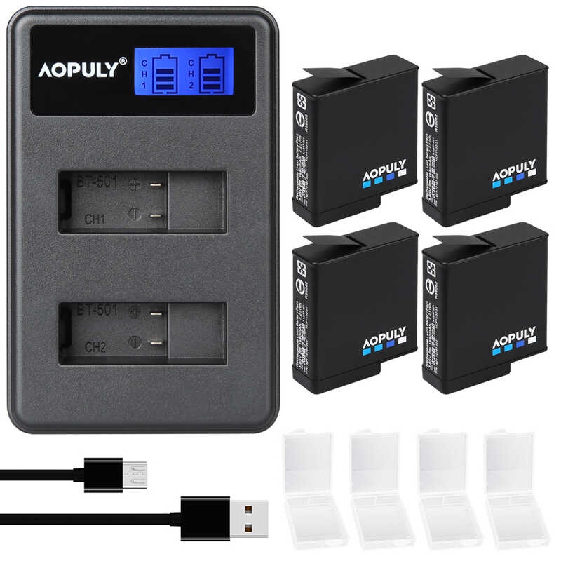 แบตเตอรี่ Para 6 5,1880 Mah LCD Dual Channel Charger,Para Sa 7 Gopro Hero 8 อุปกรณ์เสริม