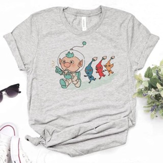 เสื้อยืด พิมพ์ลาย Pikmin สไตล์ฮาราจูกุ แฟชั่นฤดูร้อน สําหรับผู้หญิง