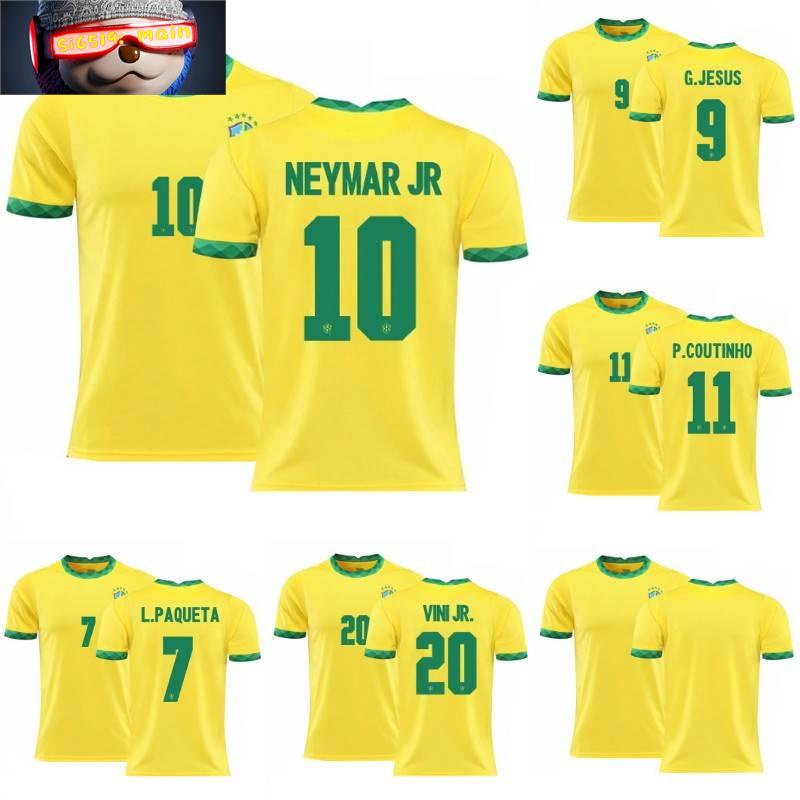 ทีมฟุตบอลทีมชาติบราซิล Neymar Paqueta Jesus Vini Coutinho ชุดกีฬาสําหรับบุรุษและสตรีขนาดบวก