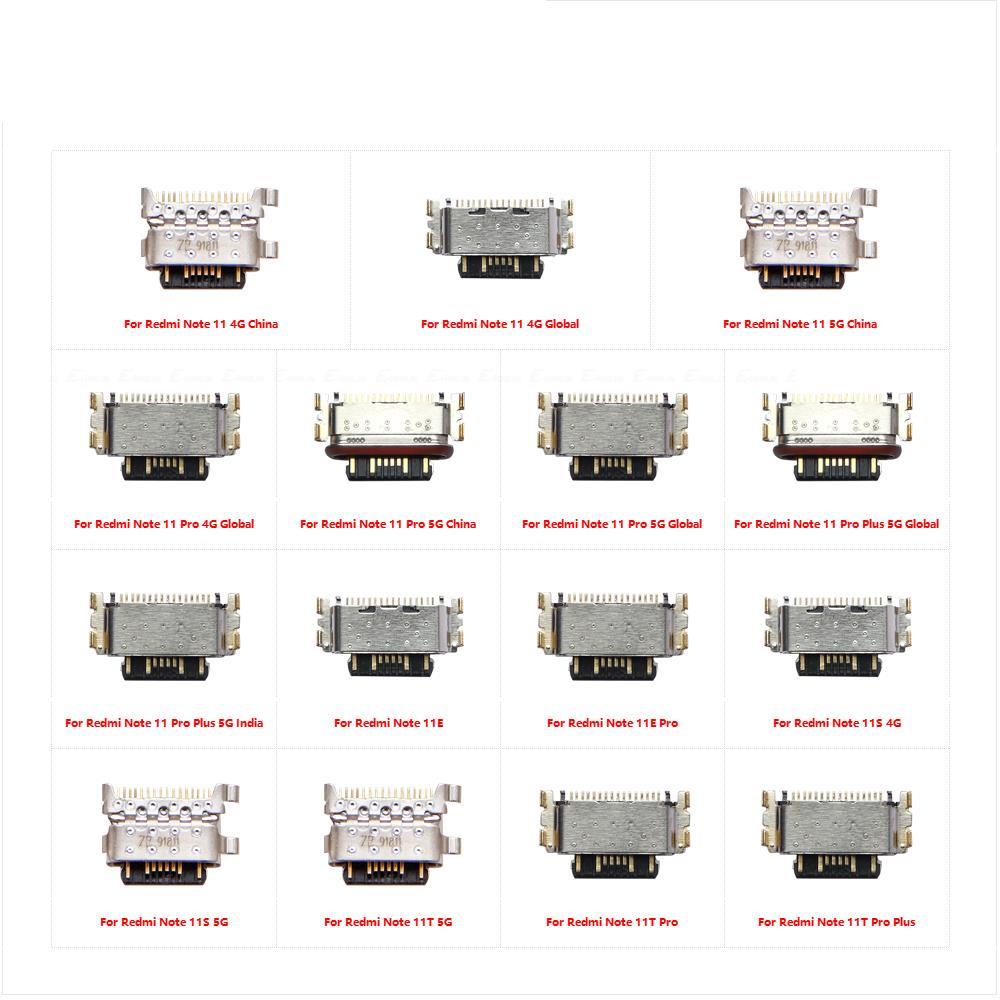 USB Jack Connector แท่นชาร์จปลั๊กพอร์ตสําหรับ XiaoMi Redmi หมายเหตุ 11 11E 11S 11T Pro Plus Global 4G 5G Micro Type-C ซ็อกเก็ตชาร์จ