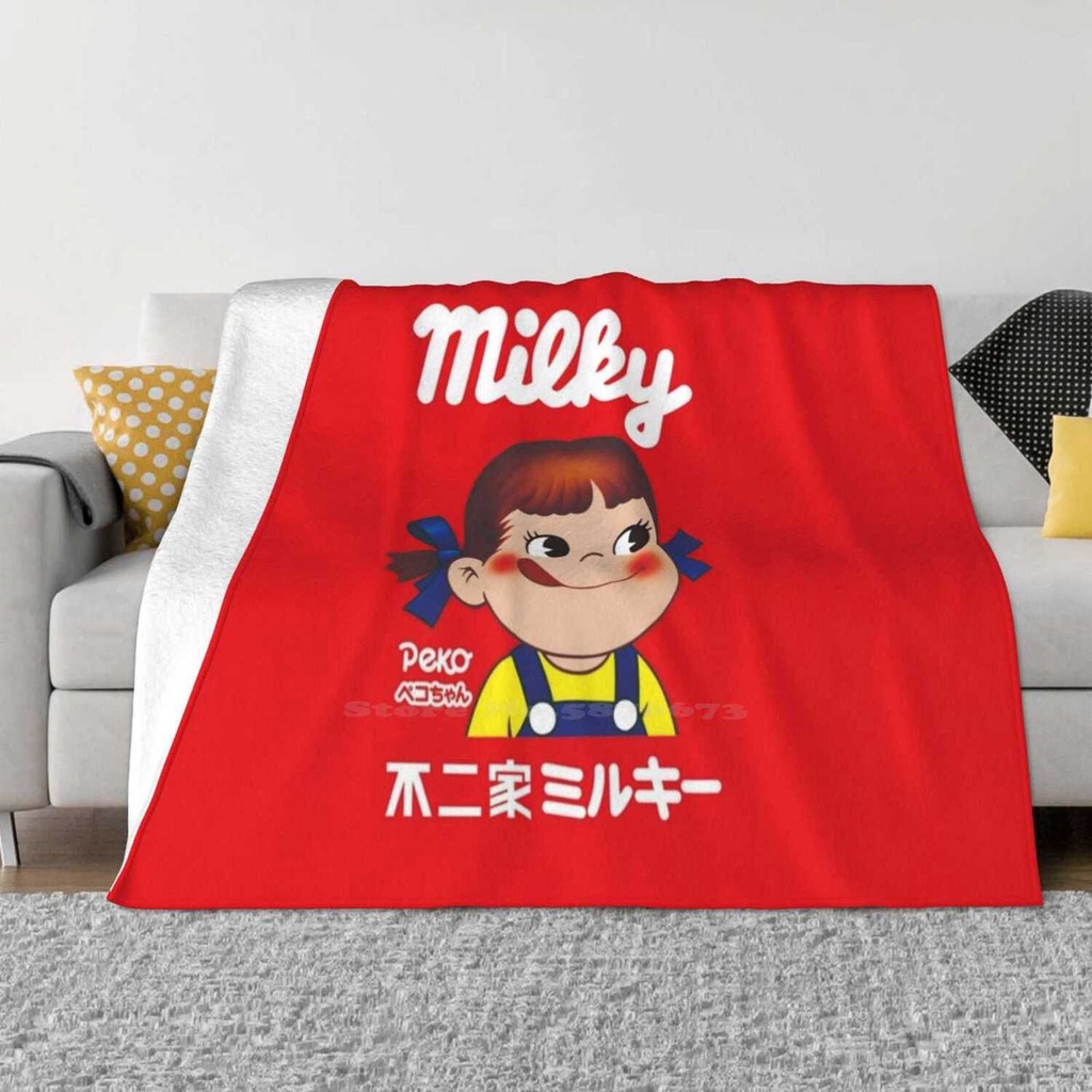 Peko-chan ผ้าห่มนุ่ม ทุกขนาด ตกแต่งบ้าน เครื่องนอน น่ารัก มิลค์กี้ Fujiya Peko ญี่ปุ่น ลูกอม คาราเมล แบรนด์อาหาร
